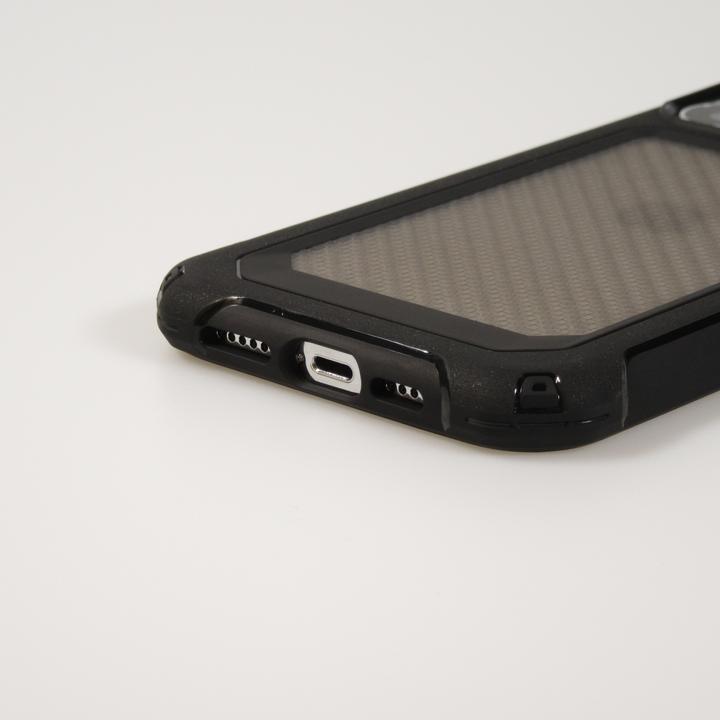 Produktbild PhoneLook Hülle Military Elite kompakt Cover mit semi-transparentem Carbon Rücken (Apple iPhone 14 Pro)