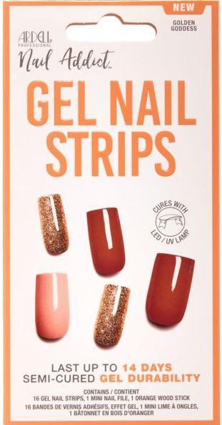 Ardell Nail Addict Gel Nail Strips Golden Goddess 16 Stk (Rot, Beige, Gold)