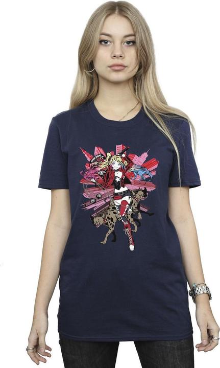 Image du produit Femme/Les femmes Harley Quinn Hyenas Cotton Boyfriend T-Shirt (L)