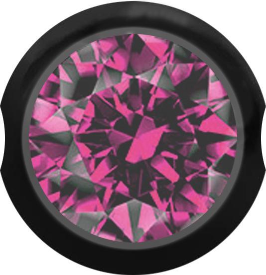 Produktbild Star Piercing Ball Closure Kugel schwarz mit Kristall pink (ohne Messing, Chirurgenstahl 316L)
