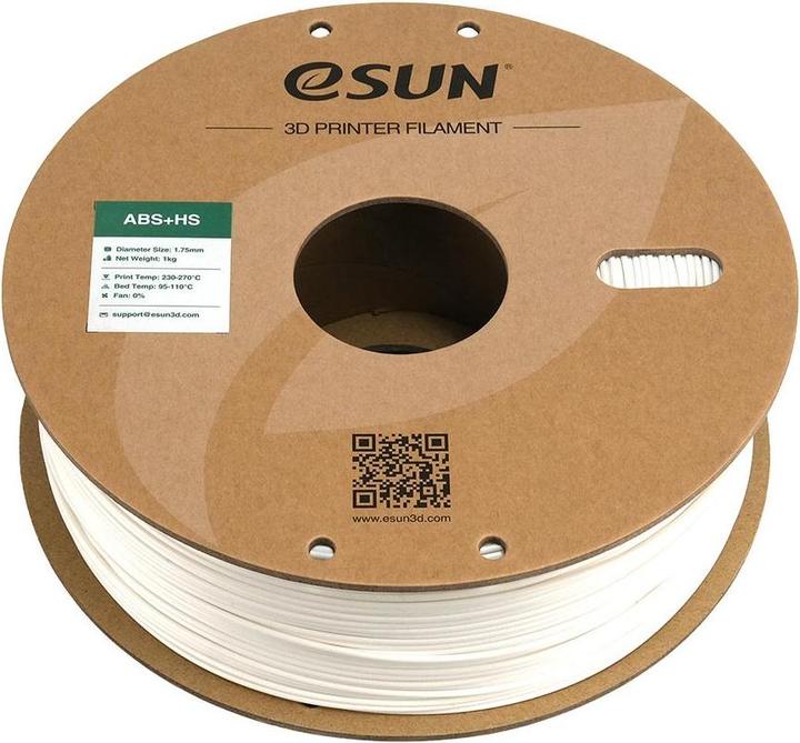Actual product image eSUN EABS+HS 1.75mm WHITE 1kg (ABS, 1.75 mm, 1000 g, White)