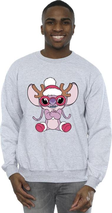Actual product image Disney Mens Lilo & Stitch Angel Reindeer Sweatshirt (4XL)