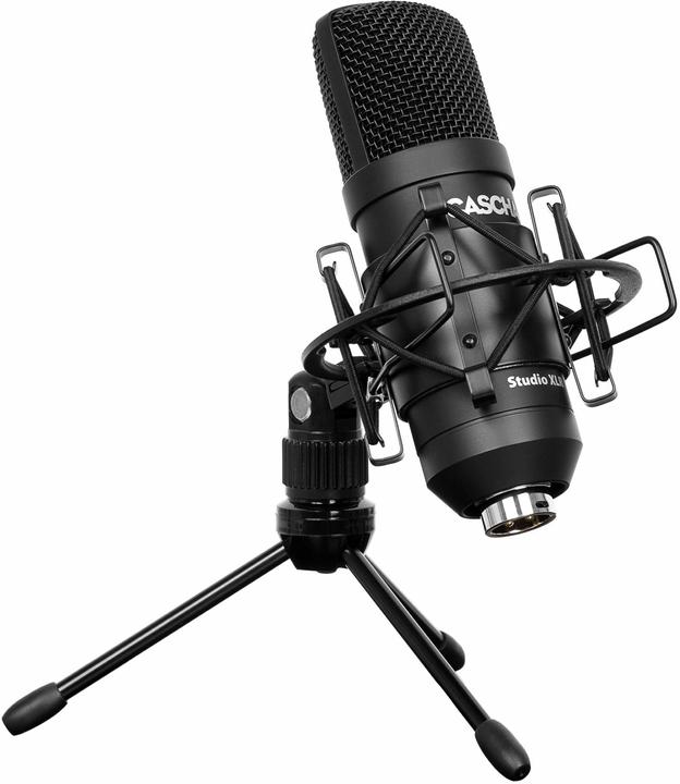 Actual product image Cascha Studio XLR Condenser Microphone Set incl shockmount table stand 25m XLR cable windshield