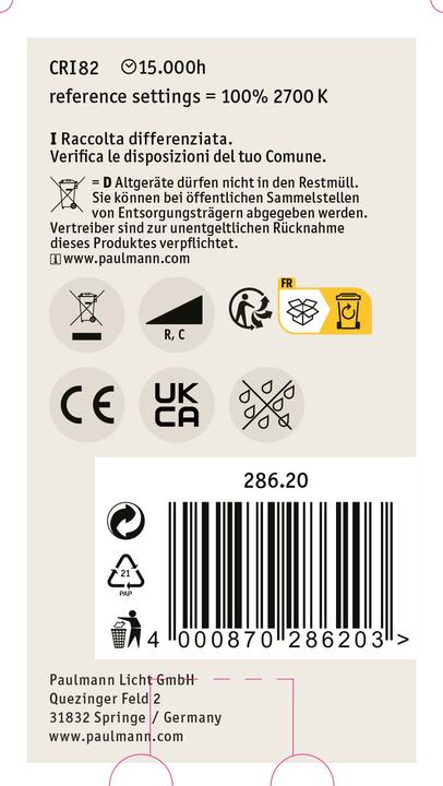 Produktbild Paulmann Allgebrauchslampe (E27, 9 W, 1055 lm, 1 x, E)