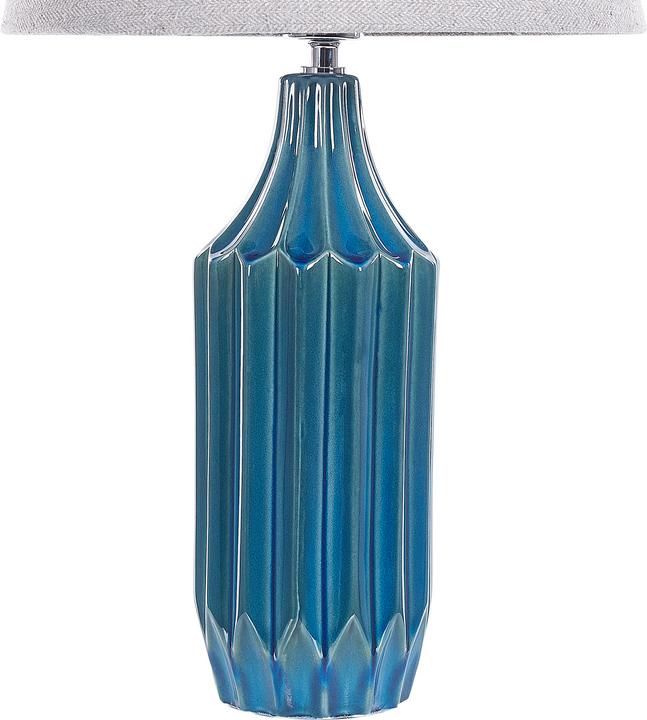 Image du produit Beliani Lampe de table bleue 56 cm en forme de tambour ABAVA