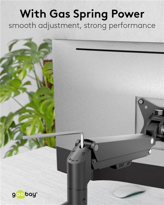 Actual product image Goobay Single monitor mount with gas pressure spring, black (Table, 31.89")