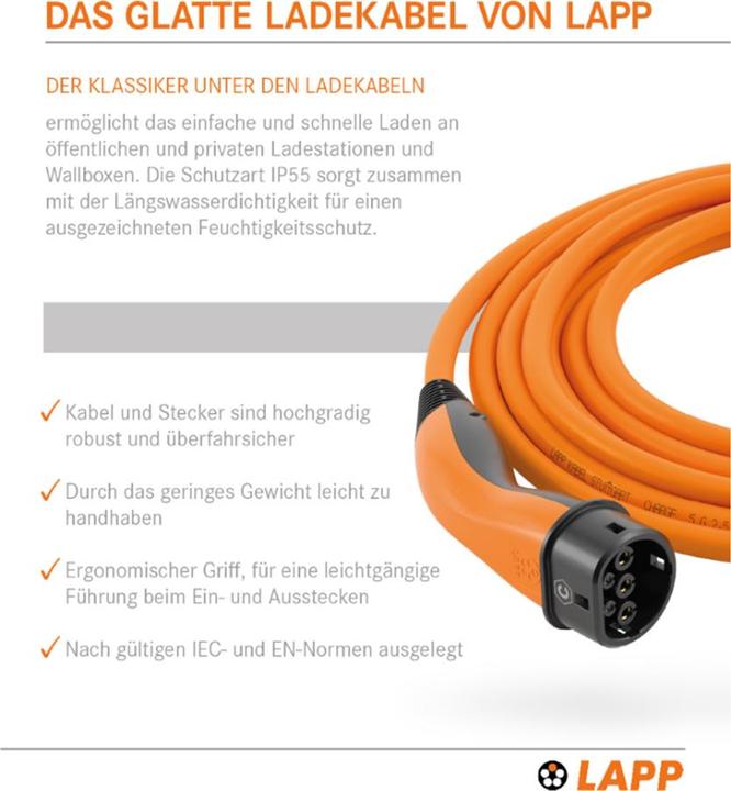 Actual product image Lapp Mobility EV-TYPE2 (Type 2, 7.40 kW, 32 A, 5 m)