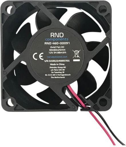 RND Components Ventilateur axial sans balais DC 60x60x25mm 12V 34.88m³/h IP44 (60 mm)