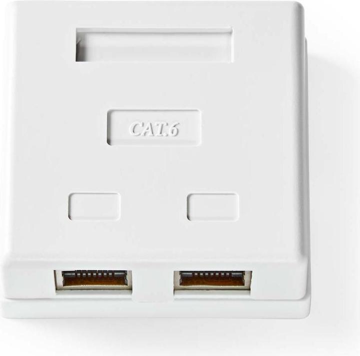 Actual product image Nedis Network Wall Box On-Wall 2 Port(s) STP CAT6 Straight Female Gold Plated PVC White Polybag