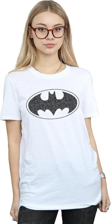 Actual product image Womens/Ladies Batman One Colour Logo Cotton Boyfriend T-Shirt (S)