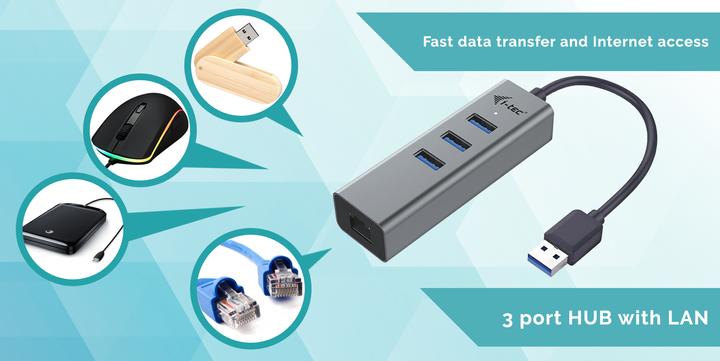 Produktbild i-tec U3METALG3HUB (USB-A, 3 Ports)