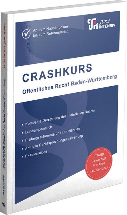 Produktbild CRASHKURS Öffentliches Recht - Baden-Württemberg (Deutsch, Dirk Kues, 2023)