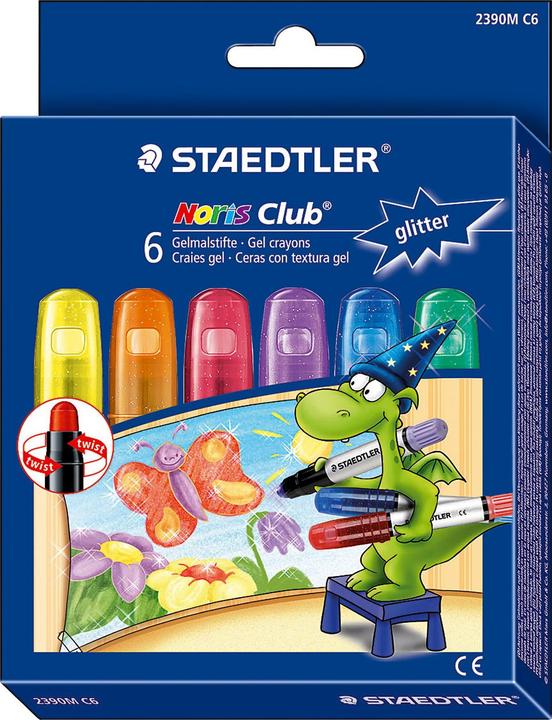 Staedtler Crayons gel Noris Club métallisé 6 pièces (Couleurs assorties, 6 x)