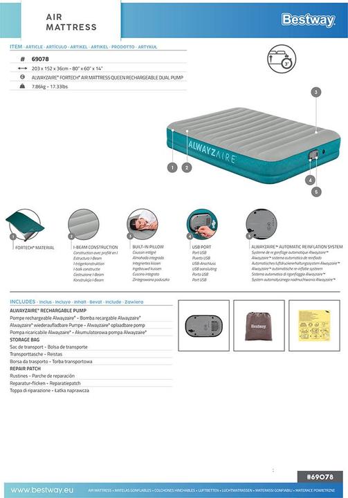 Energy Label Bestway AlwayzAire (152 x 203 cm)