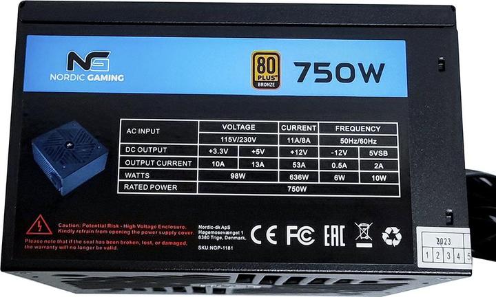 Actual product image Nordic GAMING 750W PSU (750 W)