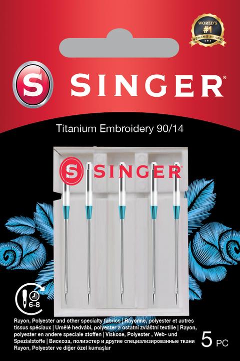Singer TITANIUM Stick Nähmaschinennadel, 90/14, 5er Pack