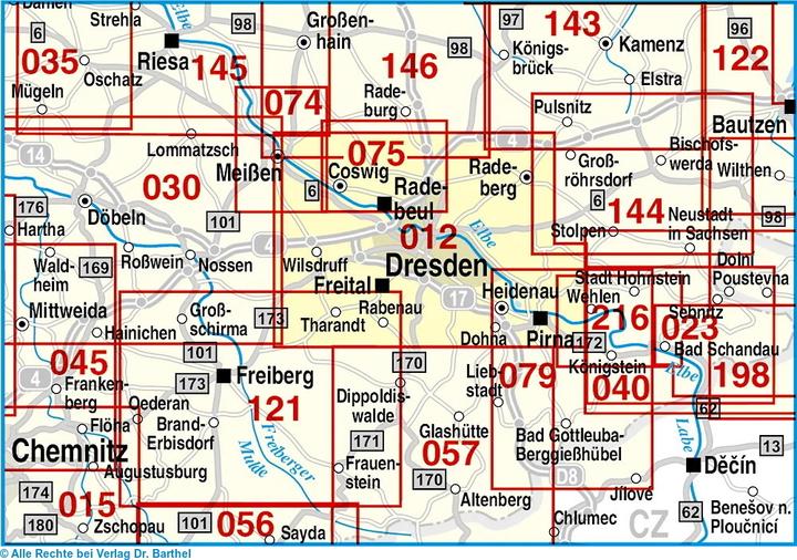 Produktbild Grosse Radwander- und Wanderkarte Dresden und Umgebung