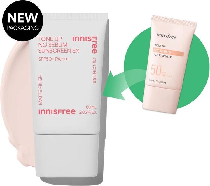 Image du produit Innisfree Écran solaire Tone Up No Sebum EX (Crème solaire, SPF 50+, 50 ml)