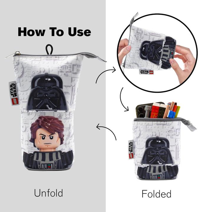 Actual product image LEGO Star Wars officially licensed Pop Up Pencil Case 14x20 cm