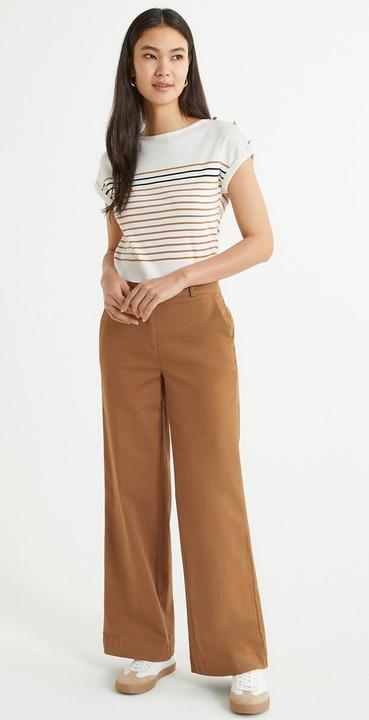 Actual product image Anne Weyburn Wide Chino Trousers (46)