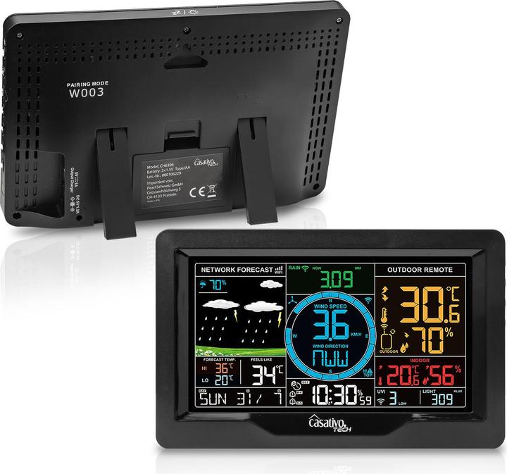 Actual product image Casativo WLAN weather station with XL colour display