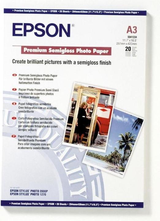 Produktbild Epson Premium Semigloss (251 g/m², A3, 20 x)