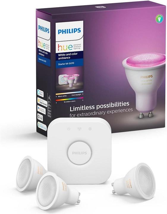Actual product image Philips Hue White & Color Ambiance starter kit (GU10, 5.70 W, 350 lm, 3 x, G)