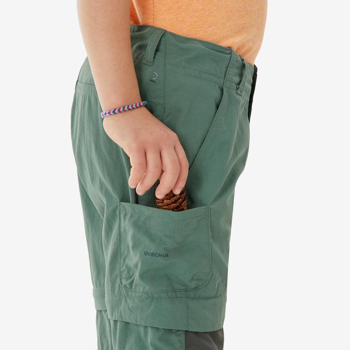 Actual product image Quechua Kids’ convertible hiking trousers, 2-6 years, MH500 - Green (2)