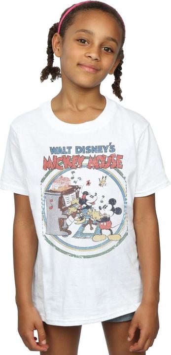 Actual product image Disney Girls Mickey Mouse Piano Cotton T-Shirt (128)