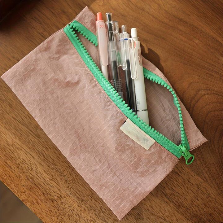 Only-Bags.Store Buste con zip in nylon multicolore, sottili buste multiuso per penne, gioielli e monete