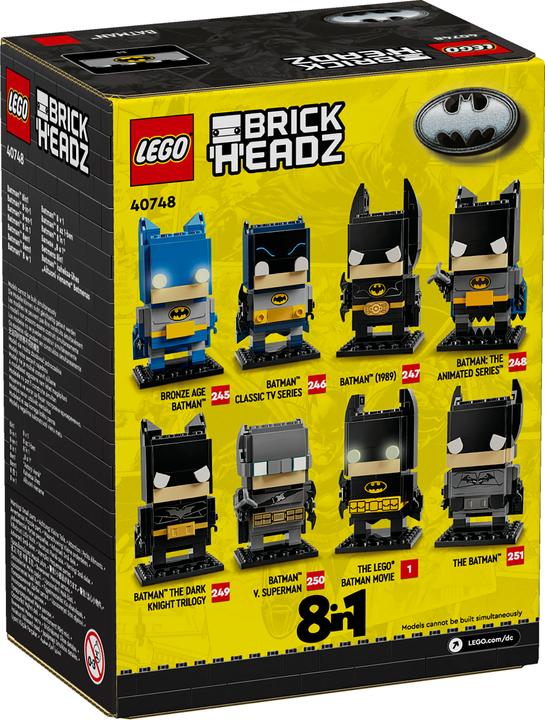Actual product image LEGO Batman 8-in-1 figure (40748, LEGO Brickheadz)