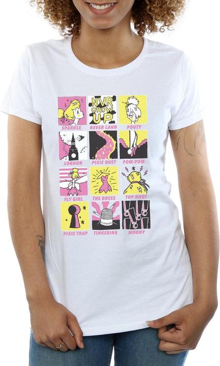 Actual product image Disney Womens/Ladies Tinkerbell Squares Cotton T-Shirt (XXL)