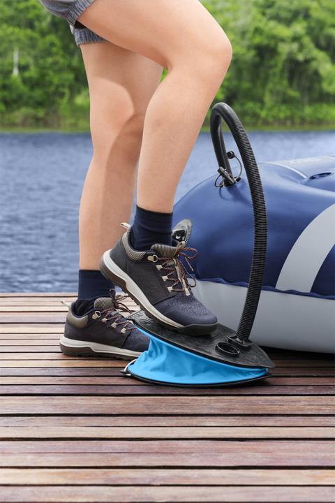 Actual product image Bestway 62004 / 24 foot air pump black, blue inflatable boats