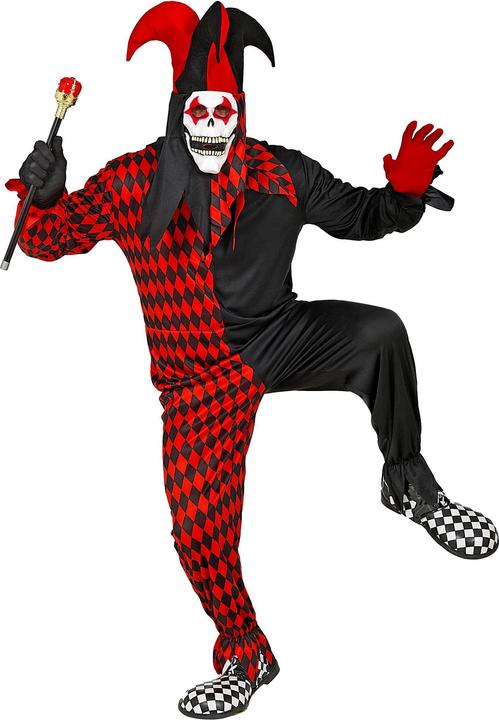 Produktbild Widmann Böser Harlekin mit Overall, Maske mit Kapuze und Hut (M)