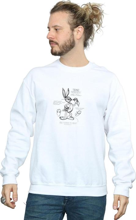 Actual product image Looney Tunes Mens Bugs Bunny Drawing Instruction Sweatshirt (M)