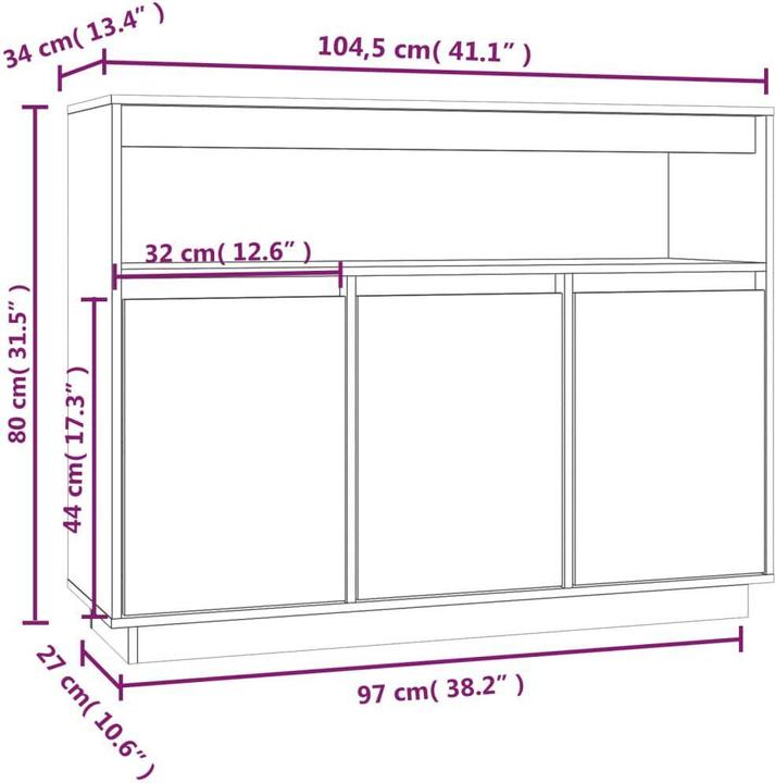 Immagine prodotto VidaXL Sideboard (104,5 x 34 x 80 cm)