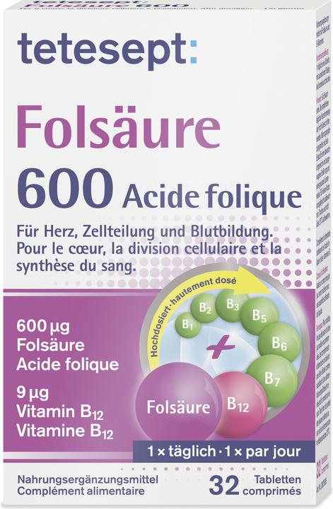 Tetesept Folsäure 600 (32 Stück, Tabletten, 52.50 g)