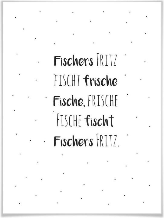 Produktbild Trenddeko Zungenbrecher - Fischers Fritz (60 x 80 cm)
