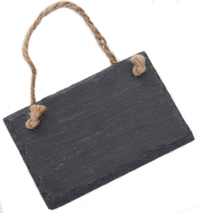 Actual product image Novaliv Schiefertafel zum Aufhängen mit Juteband Memotafel Kreidetafel Wandeko (6, 8 cm Tafel) (Blackboard, 12 x 8 cm)