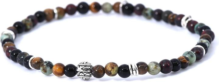 Actual product image Balibay Jaroon (20.50 cm, Tiger's eye, Hawk eye, 925 Sterling silver, Onyx, Agate, Gemstone, Kambaba jasper)