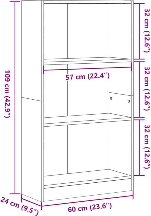 Actual product image VidaXL Claiborn (60 x 24 x 109 cm)