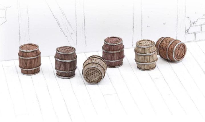 Tabletop-Art Accessoires Tonneaux en bois Set 1 - Petits tonneaux 6 pièces