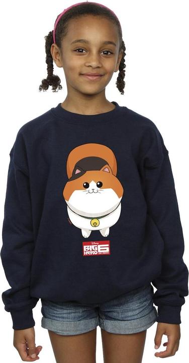 Actual product image Disney Girls Big Hero 6 Baymax Kitten Face Sweatshirt (116)