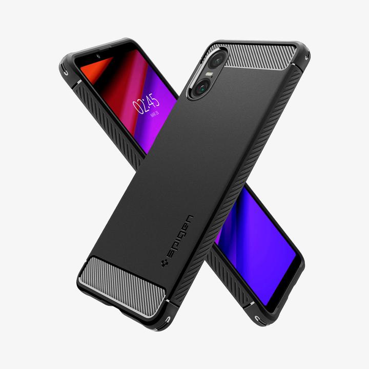 Produktbild Spigen Rugged Armor Hülle für Sony Xperia 10 VI – mattschwarz (Sony Xperia 10 VI)