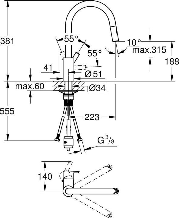 Actual product image Grohe Feel Einhand-Spültischbatterie, 1/2"
