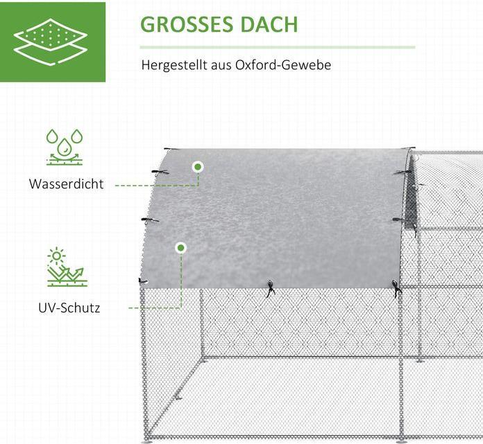 Produktbild Swisshandel24 Hühnerstall Haustierkäfig XXL 280 x 570 x 197 cm Outdoor Geflügelstall für Hühnerkäfig mit Schatten