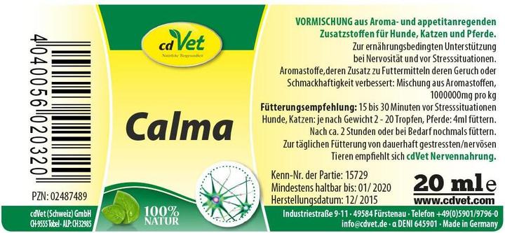 Actual product image cdVet Dog food supplement Calma, 20 ml (Junior, Senior, Adult, 1 pcs., 30 g)