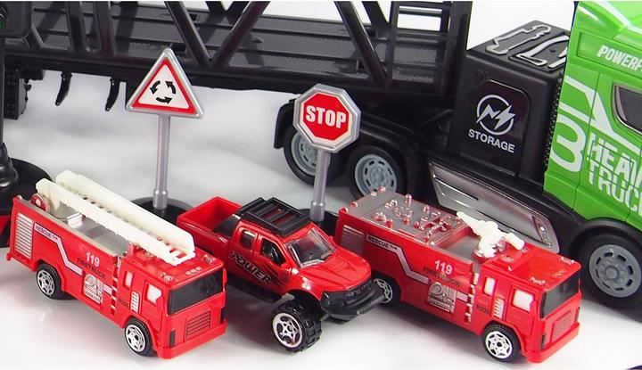 Immagine prodotto Amewi Camion semirimorchio con rimorchio per il trasporto di auto 1:16, RTR (RTR pronto all'uso)