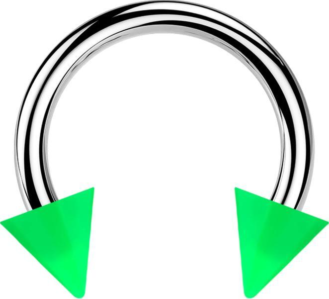 Immagine prodotto Star Piercing Micro Circular Barbell argento con due coni verdi (senza ottone, Acrilico, Acciaio chirurgico 316L)
