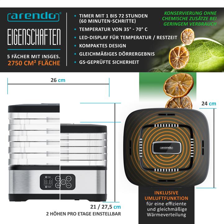 Actual product image Arendo Dehydrator